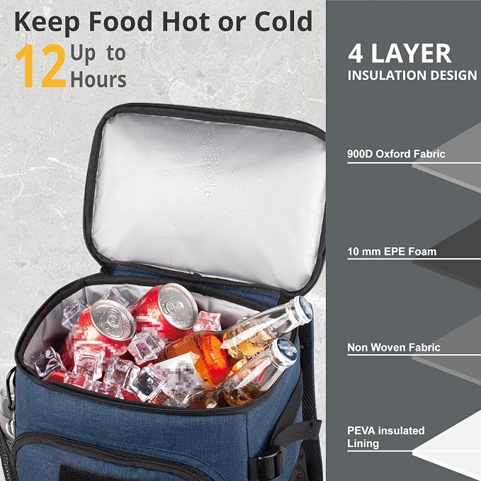 Tactical Backpack Cooler, 25L Cooler Backpack Insulated Leak-Proof, Heavy Duty
