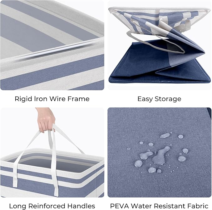 HomeHacks 2 Pack Large Laundry Baskets, Waterproof, Freestanding Laundry Hampers