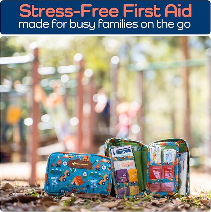 KeepGoing Travel First Aid Kit for Kids – 130 Pc. for Car, Diaper Bag & Backpack