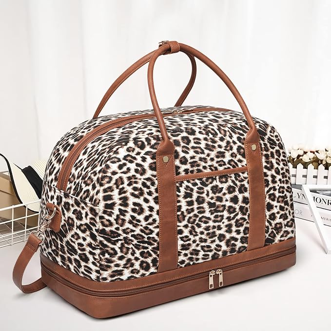 Weekender Bag for Women Canvas Overnight Bag Large Travel Tote Bag Carry on