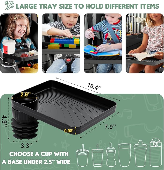 Upgraded Car Seat Tray for Kids Car Seat Tray
