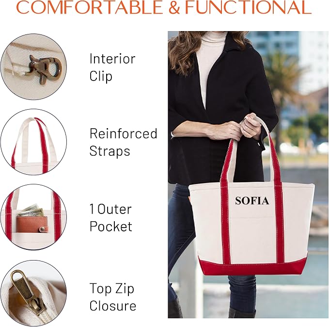 CB STATION Medium Classic Canvas Tote Bag