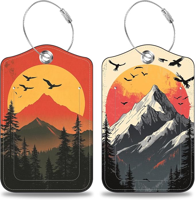 2 Pcs Mountain at Sunset Luggage Tags