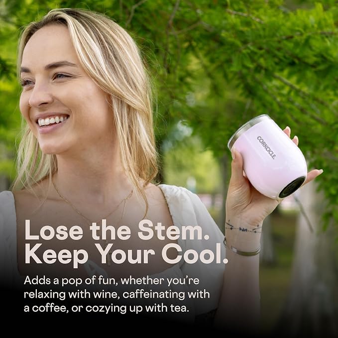 Corkcicle Stemless Wine Tumbler - Keeps Drinks Cold for 6 Hours - Triple-Insulated Stainless Steel - Non-Slip Base - Summer Drinkware Gift - Keeps Drinks Cold - 12 oz - Ice Breaker