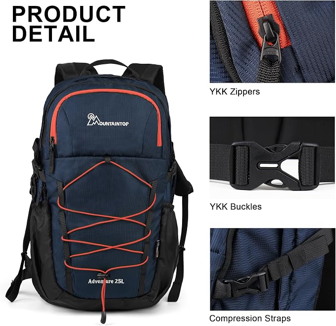 MOUNTAINTOP Hiking Backpack, 25L Camping Backpack, Men Women Hiking Daypack
