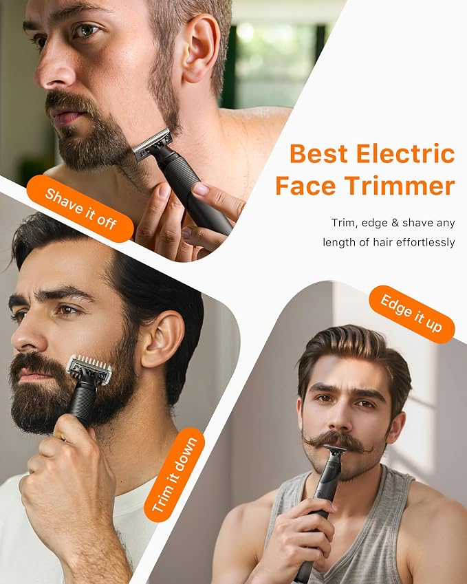 Beard & Nose Hair Trimmer Kit, 12 in 1 Rotating Comb, Travel Body Hair Electric