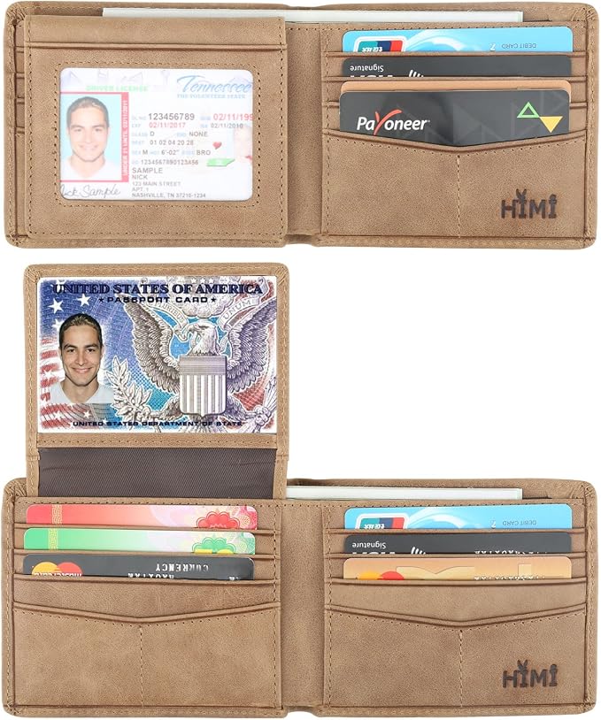 Wallet for Men-Genuine Leather RFID Blocking Bifold Stylish Wallet