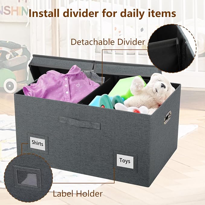 75 Quarts Extra Large Decorative Storage Bins