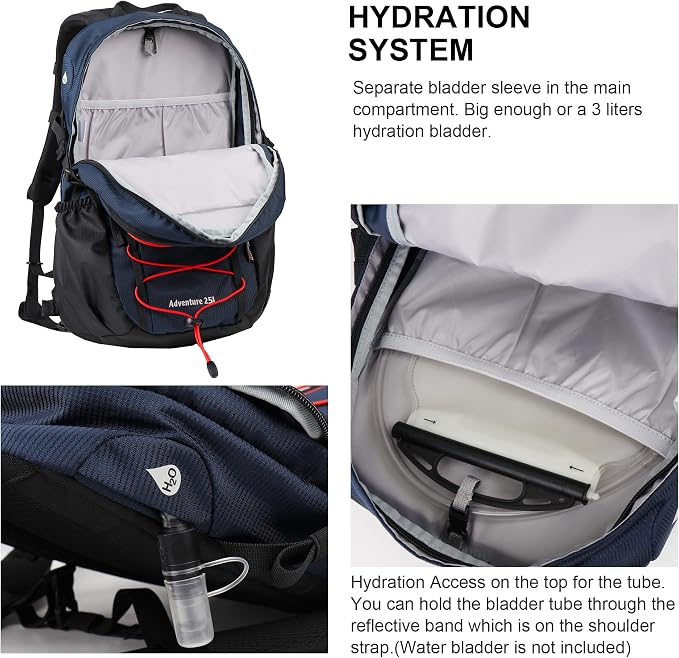 MOUNTAINTOP Hiking Backpack, 25L Camping Backpack, Men Women Hiking Daypack