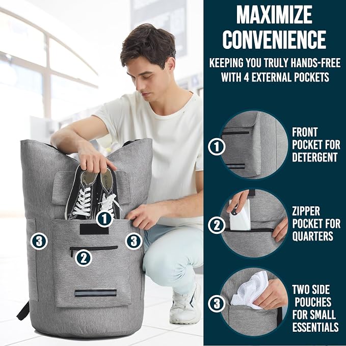 Laundry Backpack Bag, 115L Extra Large Laundry Bag