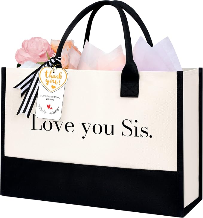 BAGAIL Initial Tote Bag, Personalized Birthday Gifts