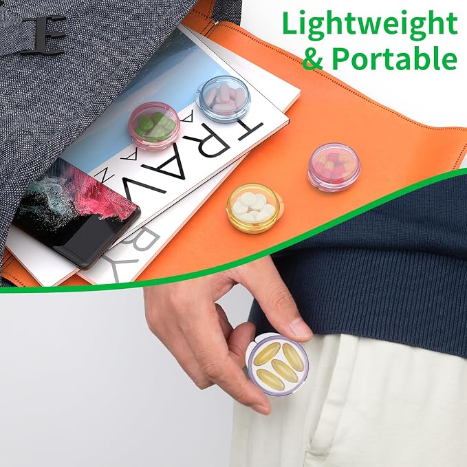 Small Pill Box, Travel Pill Case Portable Daily Pill Organizer Mini Medicine