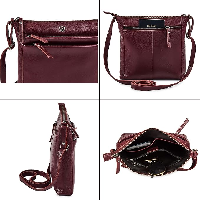 Small Soft Genuine Leather Crossbody Purse Women’s Sling Crossover Shoulder