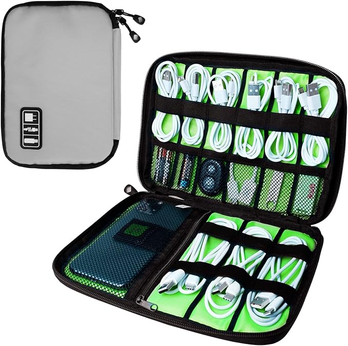 Electronics Organizer Travel Case, Electronic Accessories Storage Bag, Portable