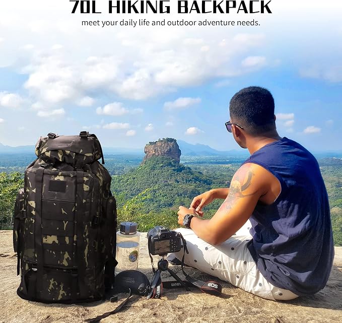 Hiking Backpack for Men 70L/100L Camping Backpack Military Rucksack Molle 3