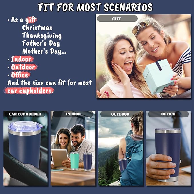 20 oz Tumbler with lid Double Wall Vacuum Insulated Tumblers Stainless Steel