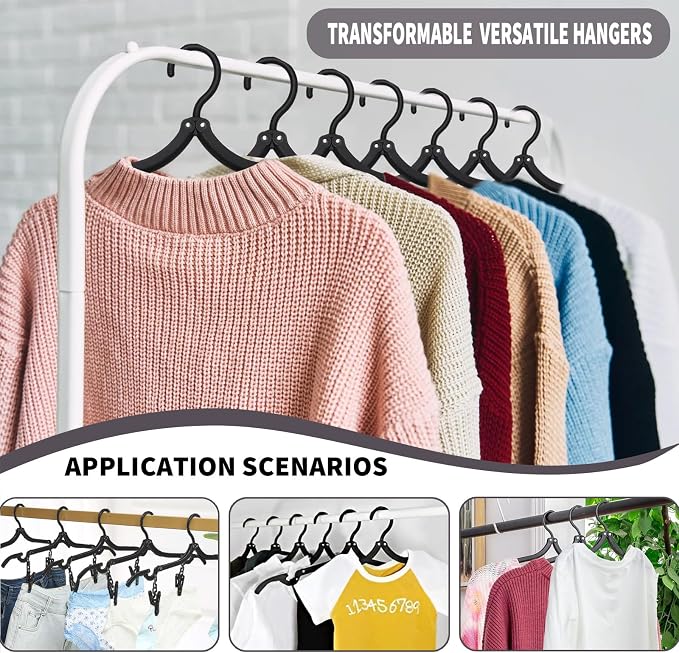 12pcs Black Travel Hangers