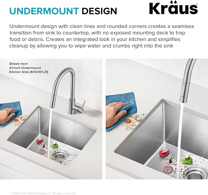 KRAUS Standart PRO 28-inch 16 Gauge Undermount Single Bowl Stainless Steel