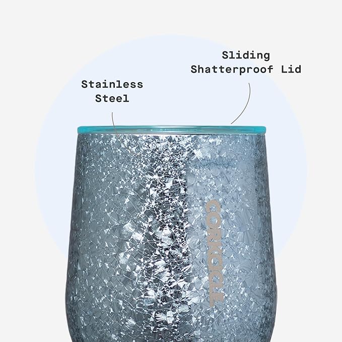 Corkcicle Stemless Wine Tumbler - Keeps Drinks Cold for 6 Hours - Triple-Insulated Stainless Steel - Non-Slip Base - Summer Drinkware Gift - Keeps Drinks Cold - 12 oz - Ice Breaker