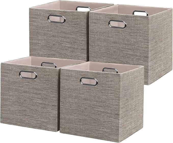 Posprica Storage Basket Bins, 12×12 Foldable Storage Cube Boxes Fabric Drawer