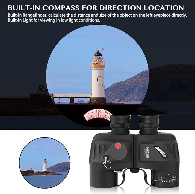 Aomekie 10x50 Binoculars for Adults Marine Military Binoculars Waterproof