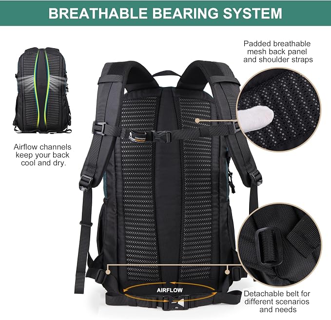 MOUNTAINTOP Hiking Backpack, 30L Camping Backpack, Men Women Hiking Daypack