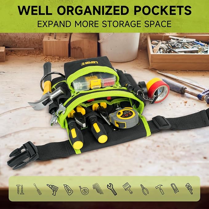 Tool Belt, Magnetic Tool Pouch, 14-Pockets Tool Belts
