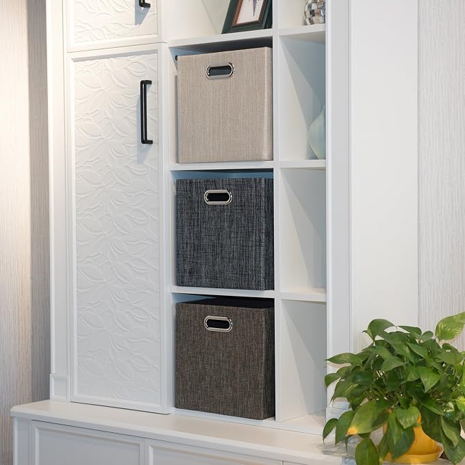 Storage Bins Cube Containers Boxes, Thick and Heavy Duty Fabric Drawers