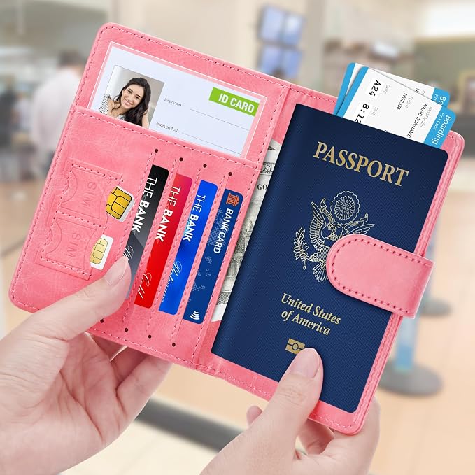 Herain Passport Holder for Travel Cruise Essentials, RFID Passports Book Card