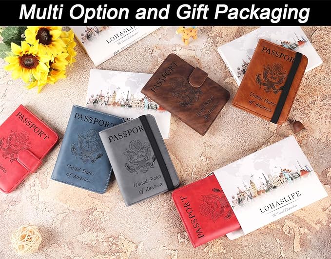 Passport Holder Cover Wallet Travel Essentials Leather Rfid Blocking Case