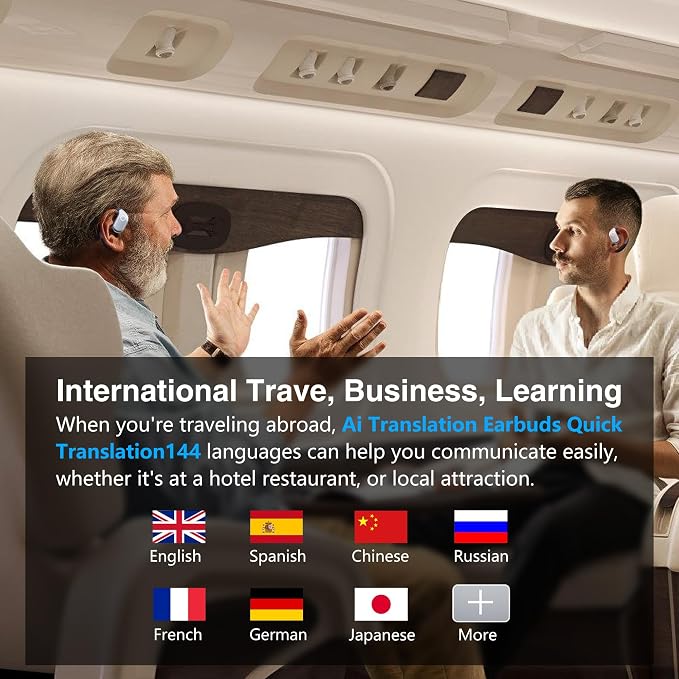 AI Language Translation Earbuds, Translator Earbuds Real Time