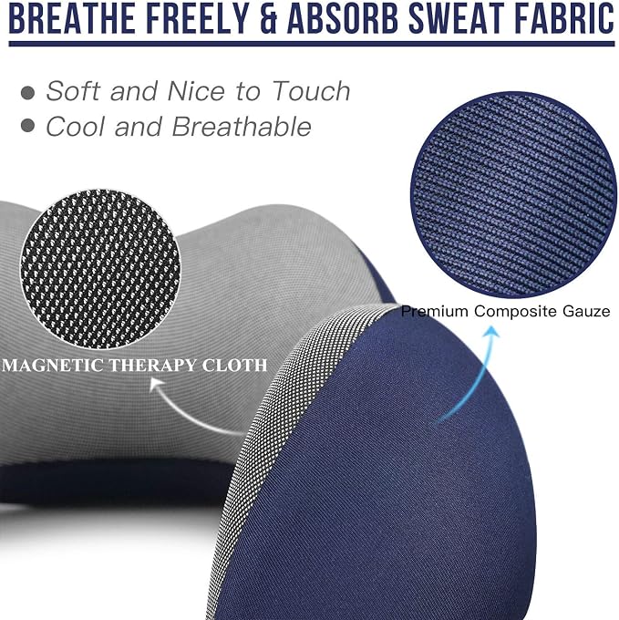 MLVOC Travel Pillow 100% Pure Memory Foam Neck Pillow, Comfortable & Breathable