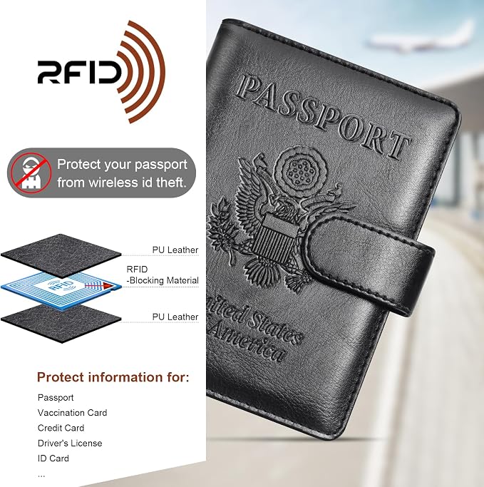 Herain Passport Holder for Travel Cruise Essentials, RFID Passports Book Card