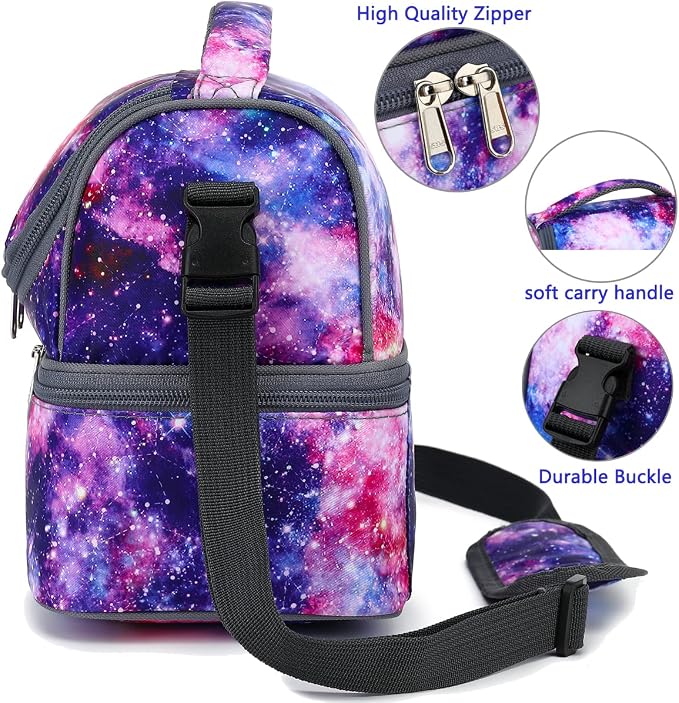 FlowFly Double Decker Cooler Insulated Lunch Bag Large Tote