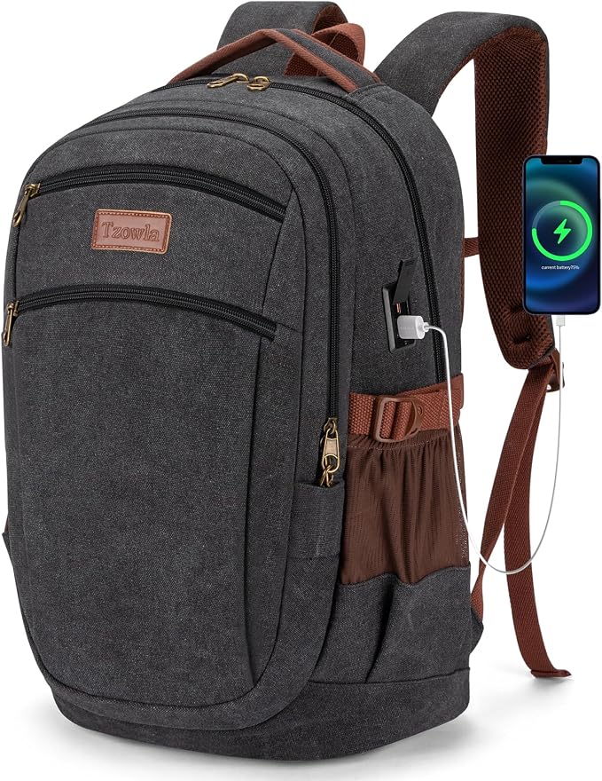 Tzowla Vintage Canvas Laptop Backpack