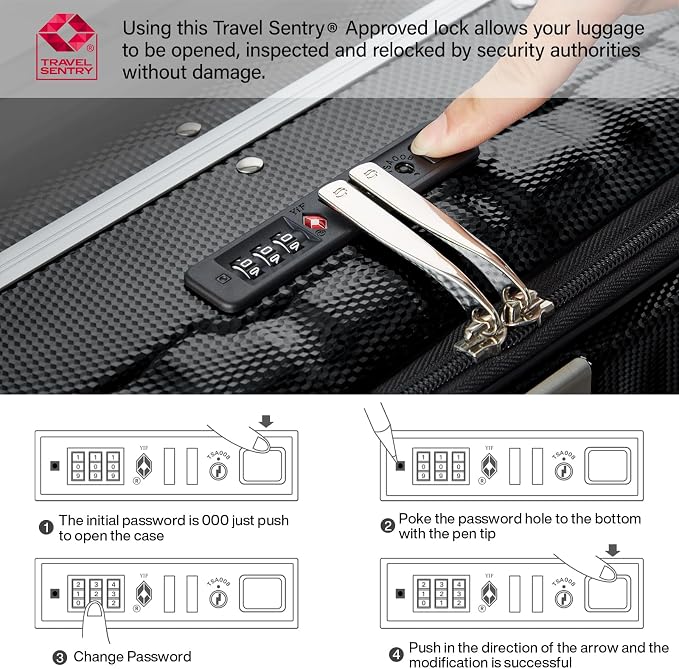 Hanke 20 Inch Carry-On Luggage PC Hard Shell Suitcases