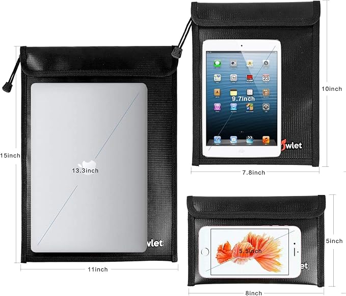 FunOwlet Fireproof Waterproof Document Bag, Fire and Water Resistant Safe