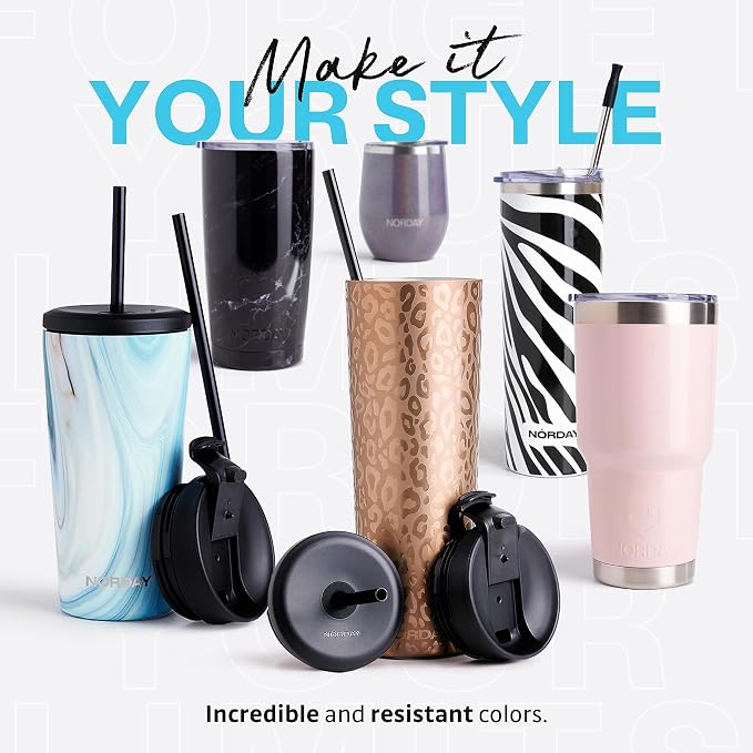 NORDAY | Tumbler with Lid - 30oz - Yellow Insulated Tumbler - Stainless Steel