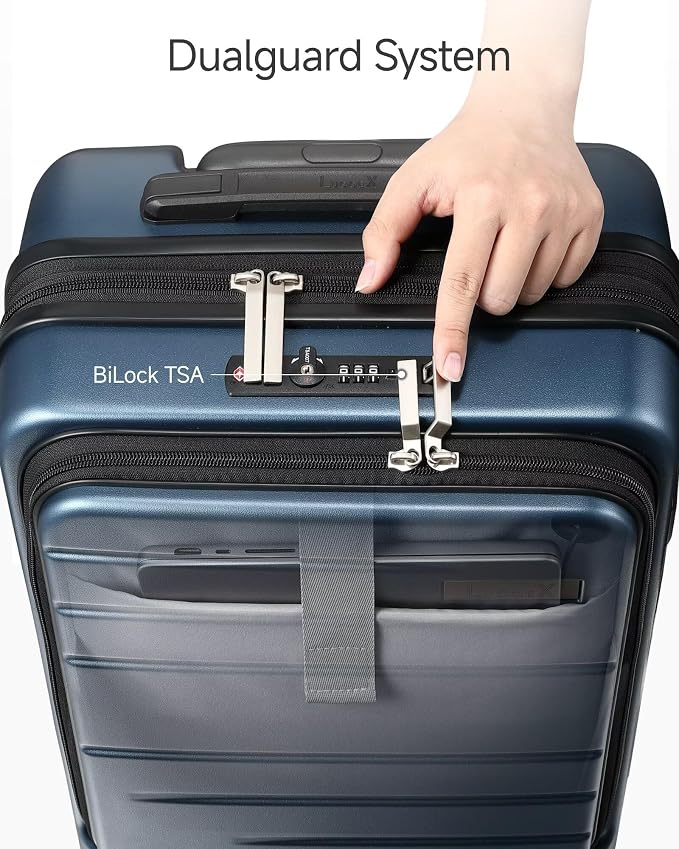LUGGEX Carry On Luggage 22x14x9 Airline Approved, Expandable Polycarbonate