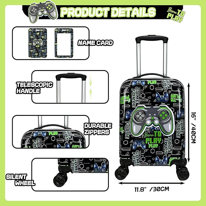 Kid’s Luggage Set 5 Piece Suitcase Set 16’’ Hardside Luggage