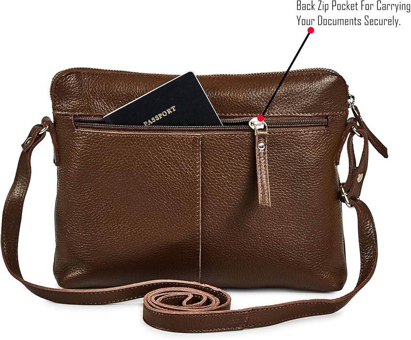 Wise Owl Accessories Small Soft Pebbled Real Leather Crossbody Handbags Purses