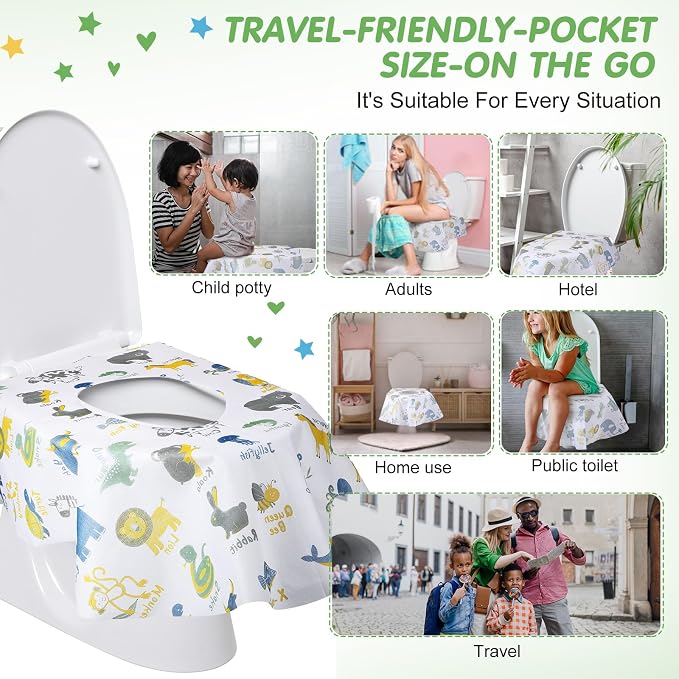 50 Packs Disposable Toilet Seat Covers Extra Large Individually Wrapped