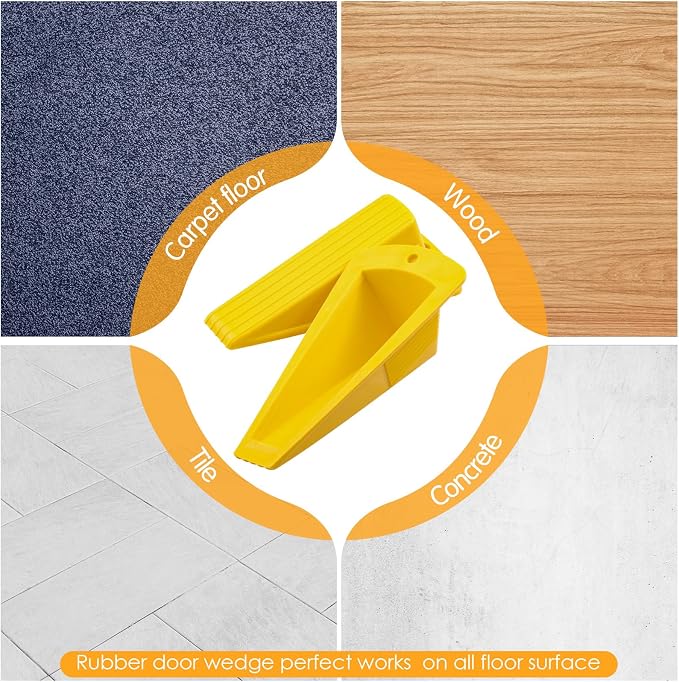 Frienda 4 Pcs Jumbo Door Stoppers Heavy Duty Door Stopper Tall up to 2inch Tall