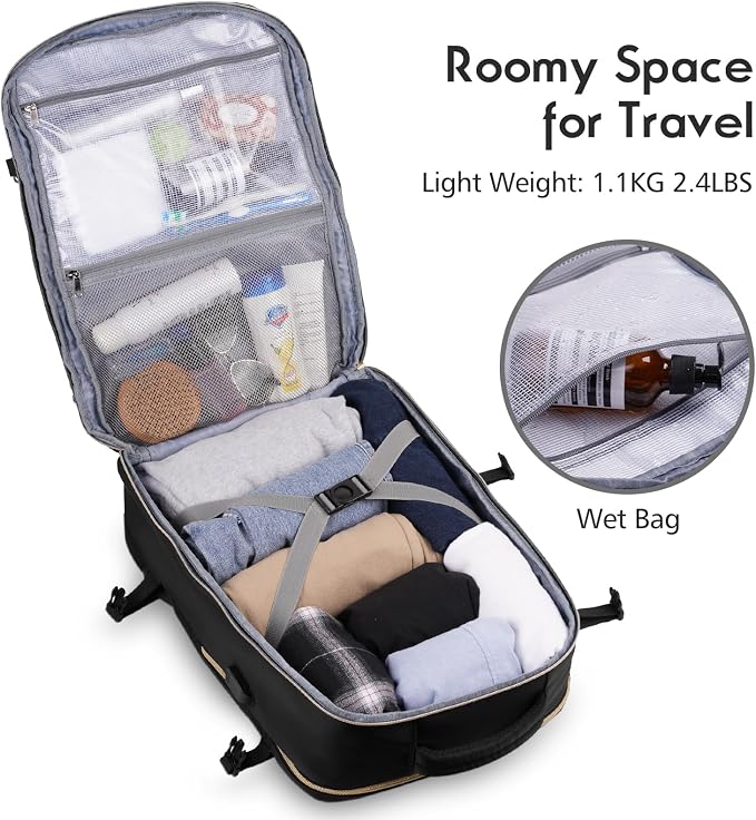 MOMUVO Large Travel Backpack Women, Flight Approved Carry On Backpack
