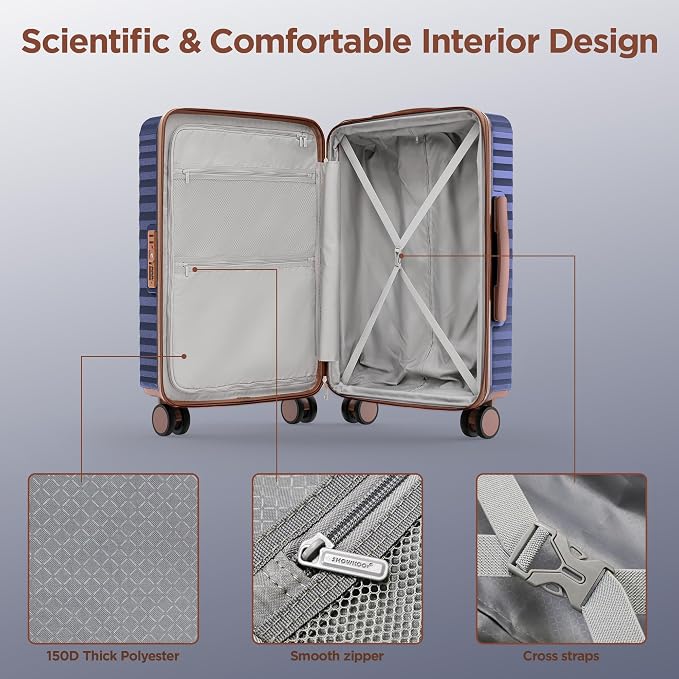 SHOWKOO Luggage Sets 3 Piece Hardside Expandable Suitcase