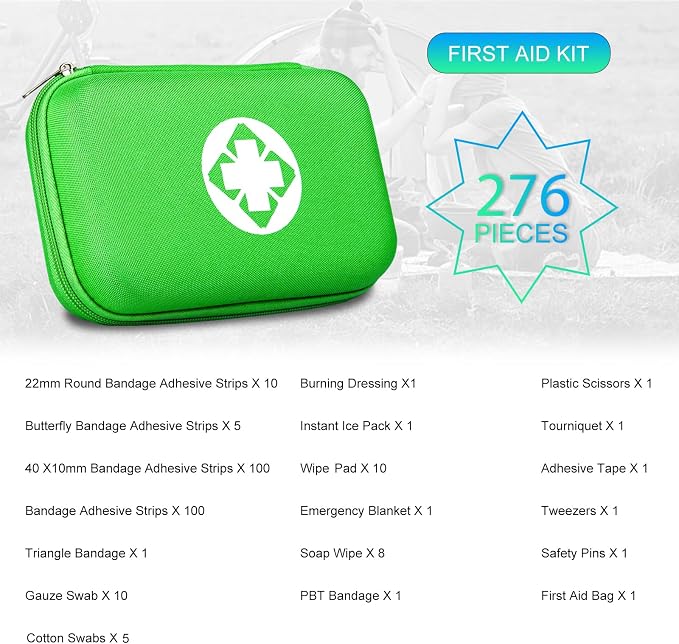 276 Car First Aid Kit for Business, Portable First Aid Kits Travel Szie