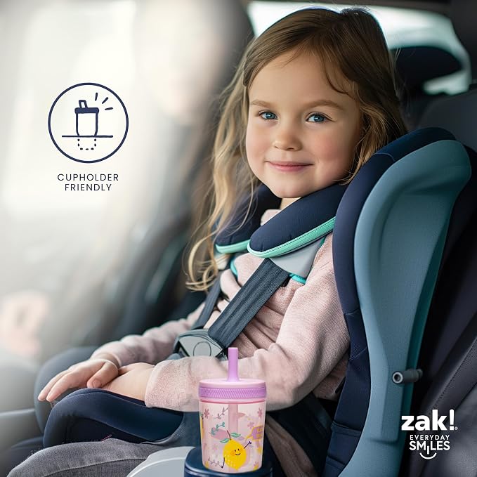 Zak Designs Kelso 15 oz Tumbler 2pc Set, (Campout) Leak-Proof Screw-On Lid with Straw Made of Durable Plastic and Silicone, Perfect Cup Bundle for Kids
