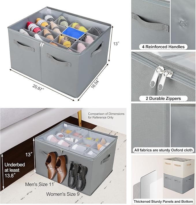 Shoe Organizer for Closet, Foldable Shoe Box
