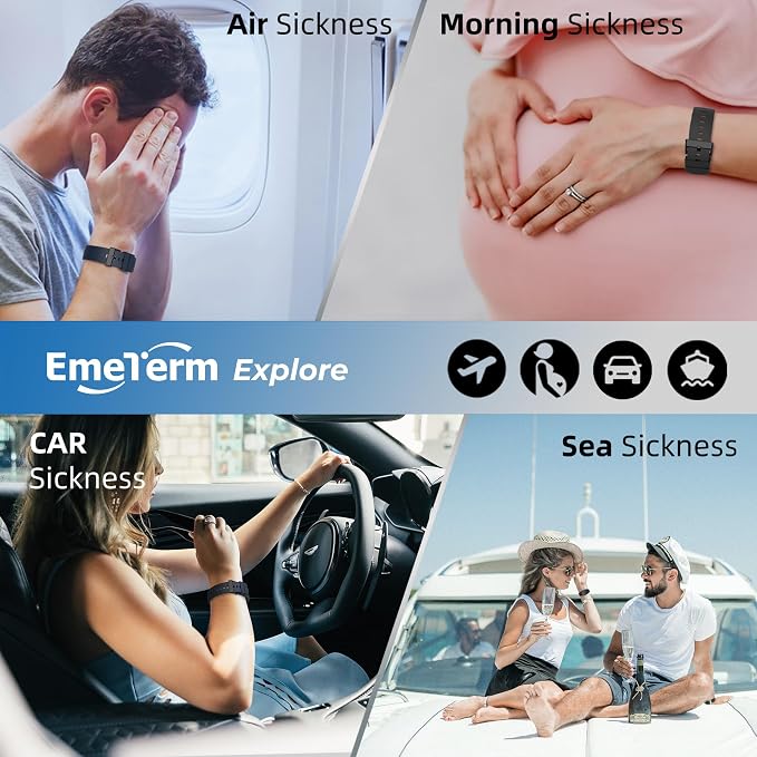 EmeTerm Explore FDA-Cleared Anti-Nausea Wristband IP67 Waterproof Morning