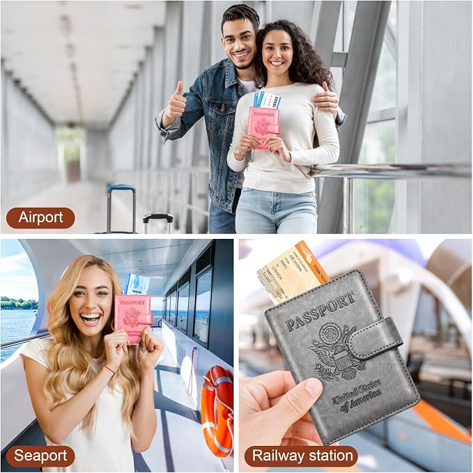 Herain Passport Holder for Travel Cruise Essentials, RFID Passports Book Card